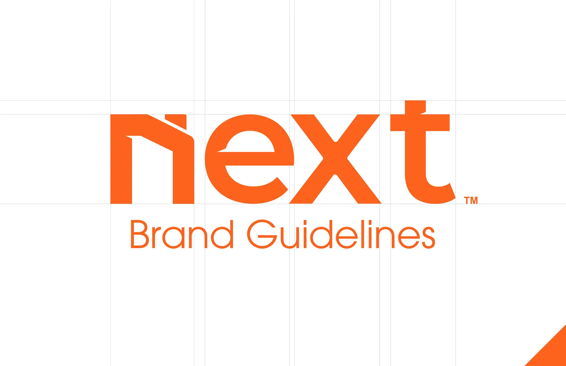 Next brand guidelines cover with logo
